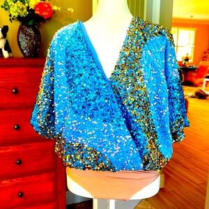 New, never worn sequins embedded fun top
